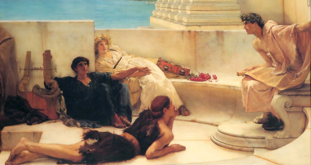 Sir Lawrence Alma-Tadema - Lecture d'Homere.jpg